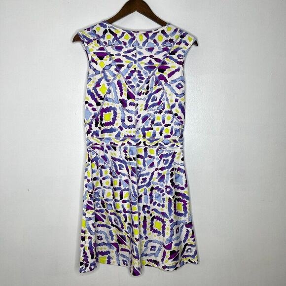 Title Nine Geometric Print Dress M Sleeveless Fit & Flare Athleisure Casual - Picture 5 of 7